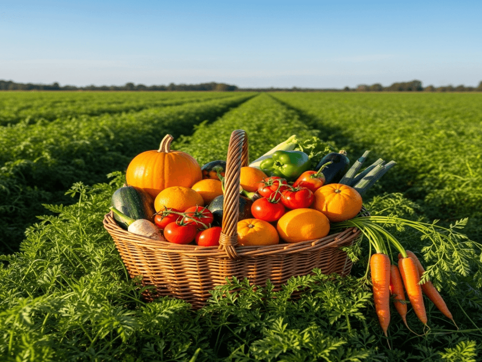 Fresh vegetables in basket